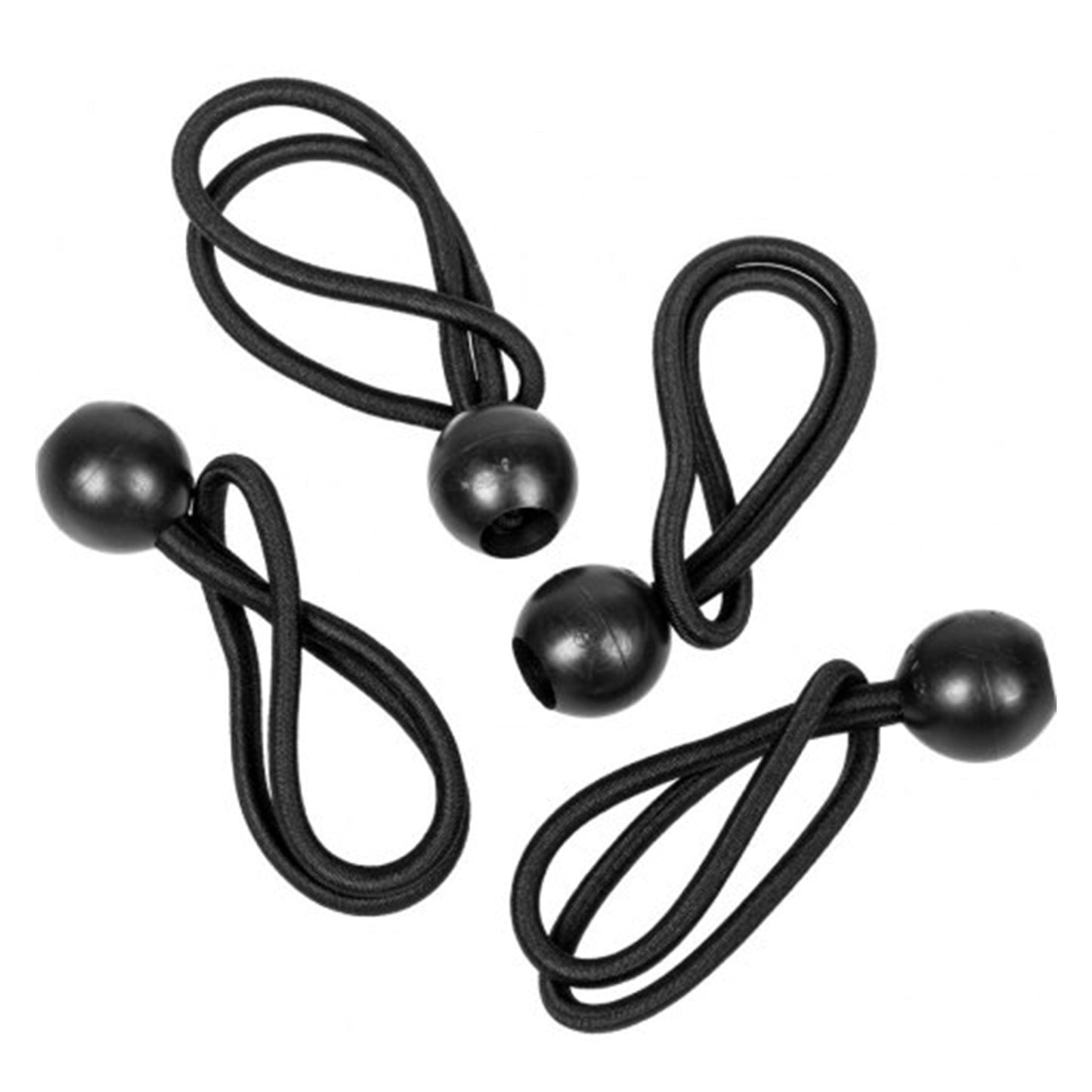 White M-Grade Tarpaulin with 10 x 6" Bungee Balls (Black) and 10 x Screw Type Tarp Clips