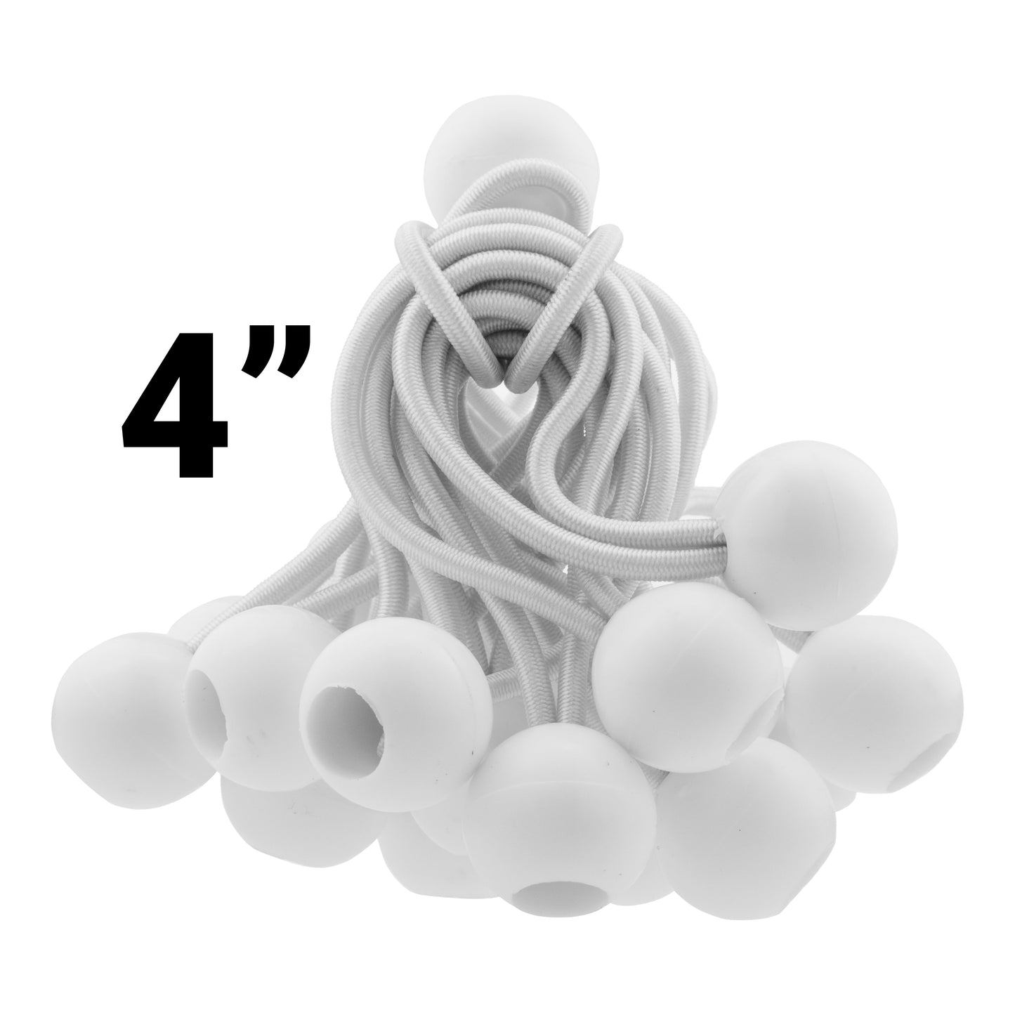 Clear XL-Grade Tarpaulin with 20 x 4" Bungee Balls (White)