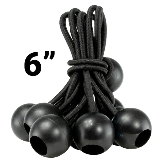 Grey L-Grade Tarpaulin with 10 x 6" Bungee Balls (Black)