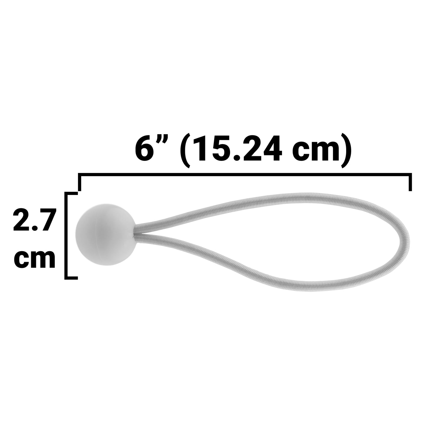 White M-Grade Tarpaulin with 20 x 6" Bungee Balls (White)
