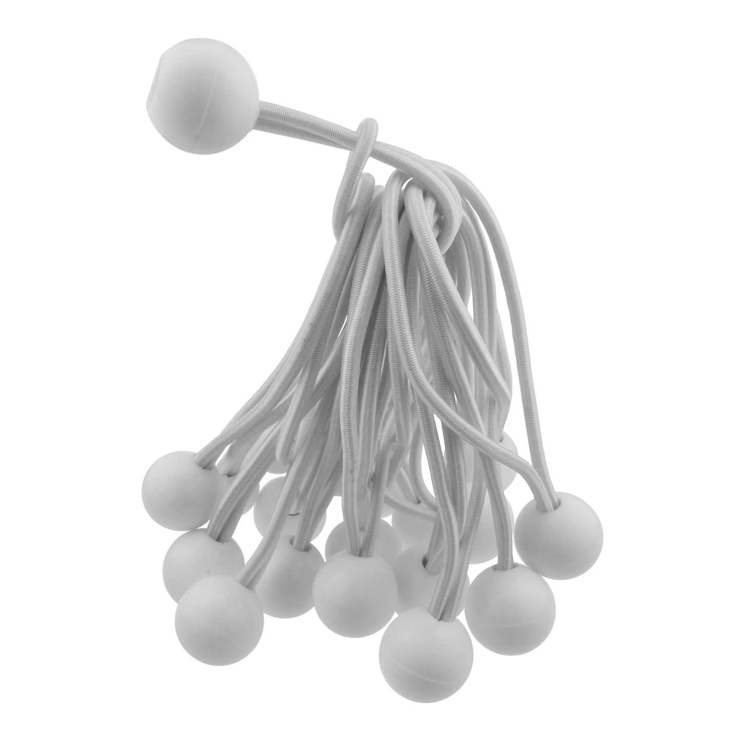 Black/Silver L-Grade Tarpaulin with 20 x 6" Bungee Balls (White)