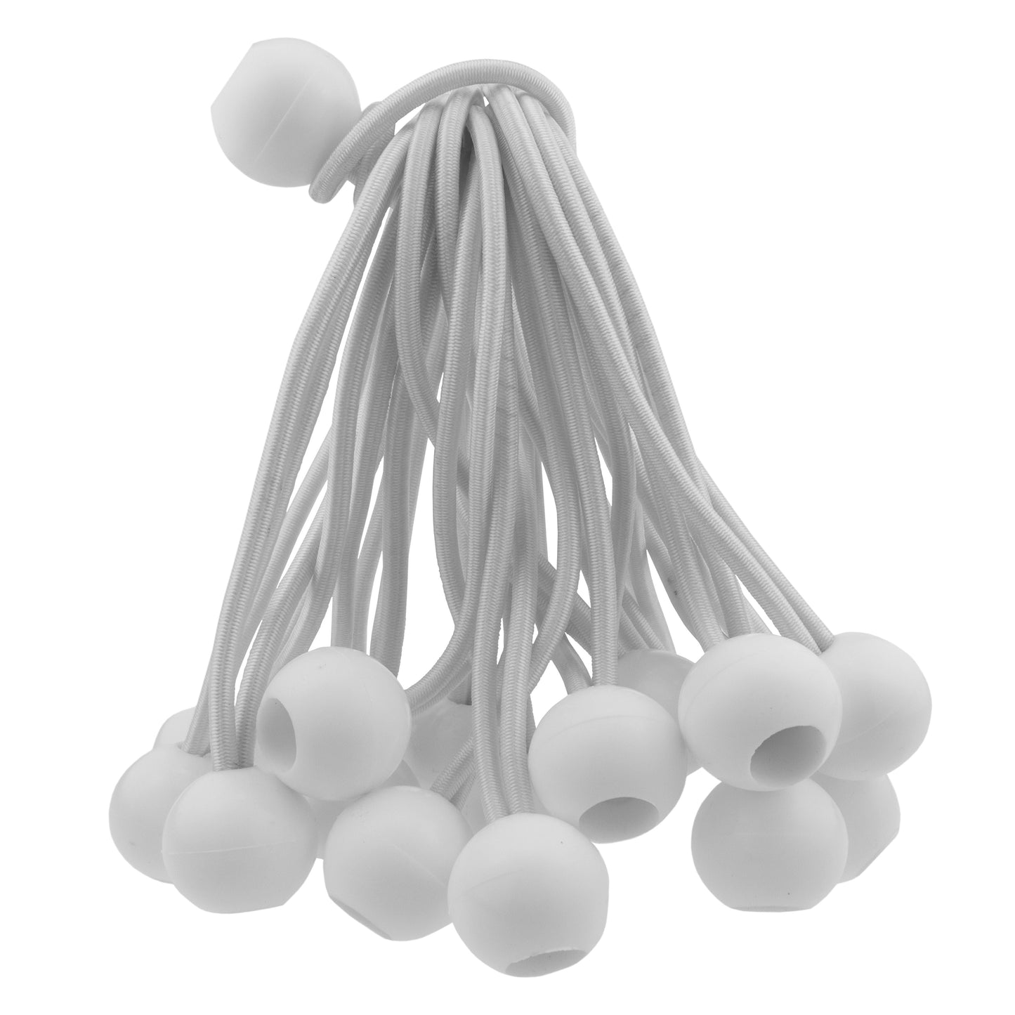 Black/Silver L-Grade Tarpaulin with 20 x 6" Bungee Balls (White)