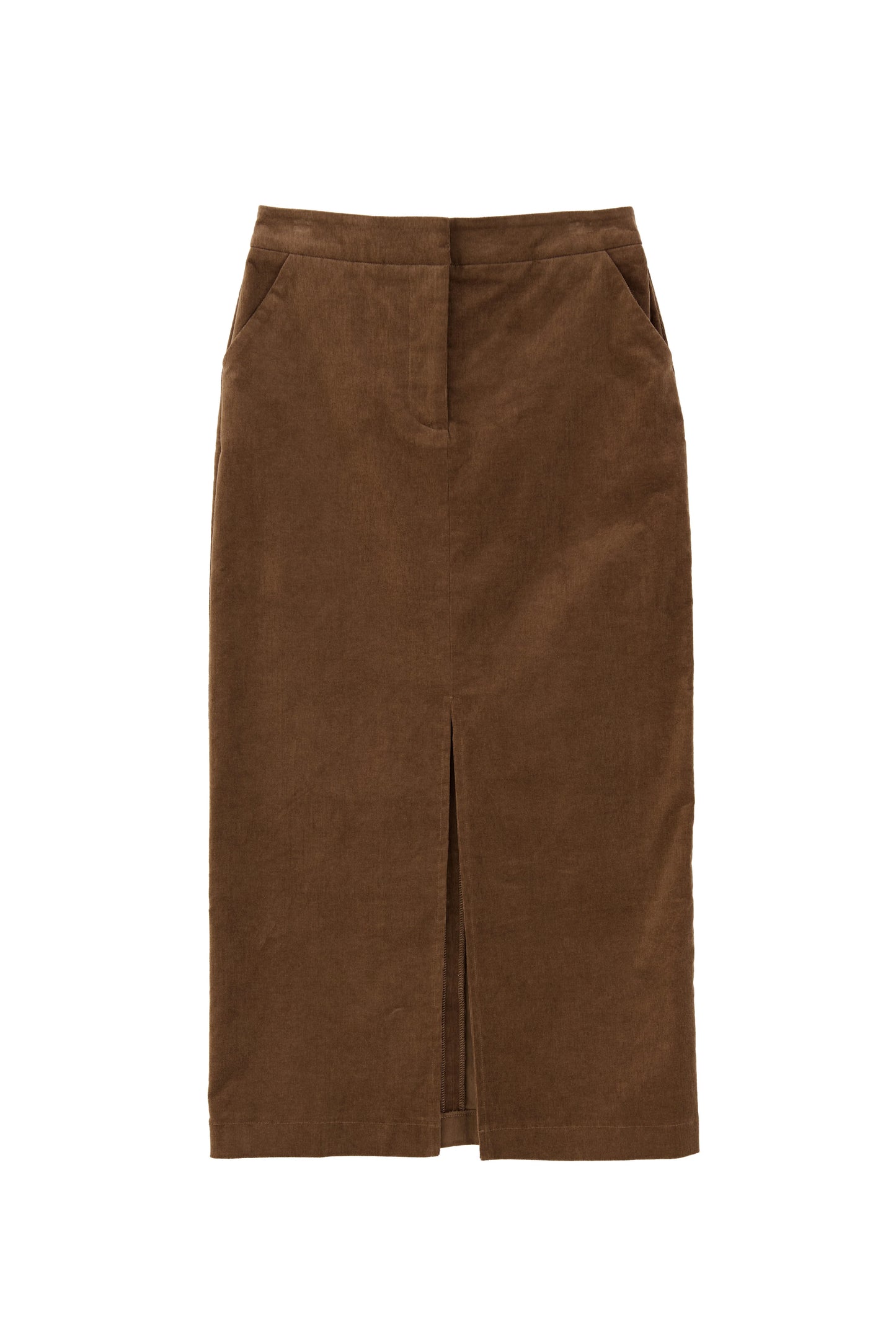 Balthazar Babycord Midi Pencil Skirt - Mole