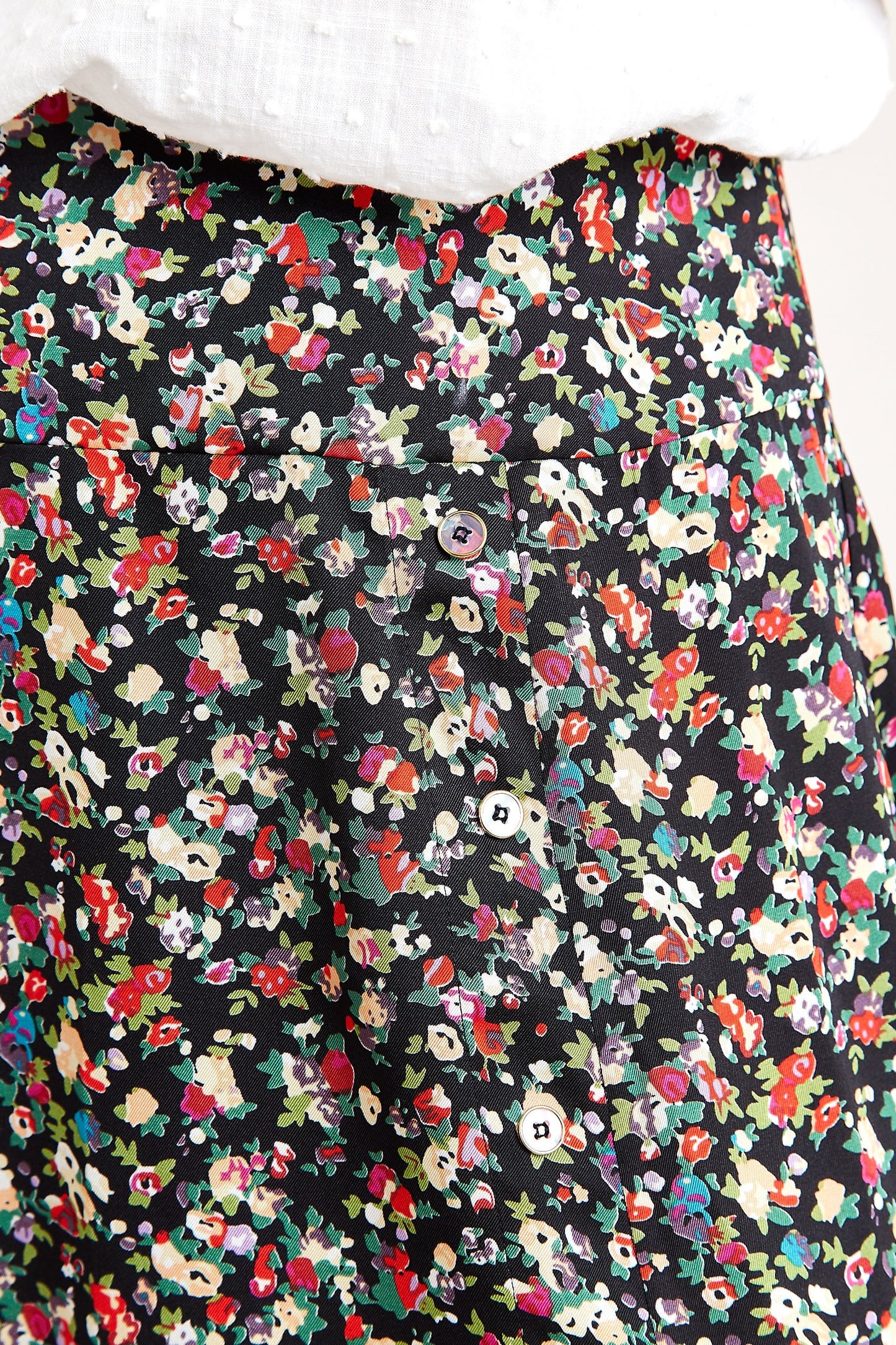 Barney Meadow Print Midi Skirt