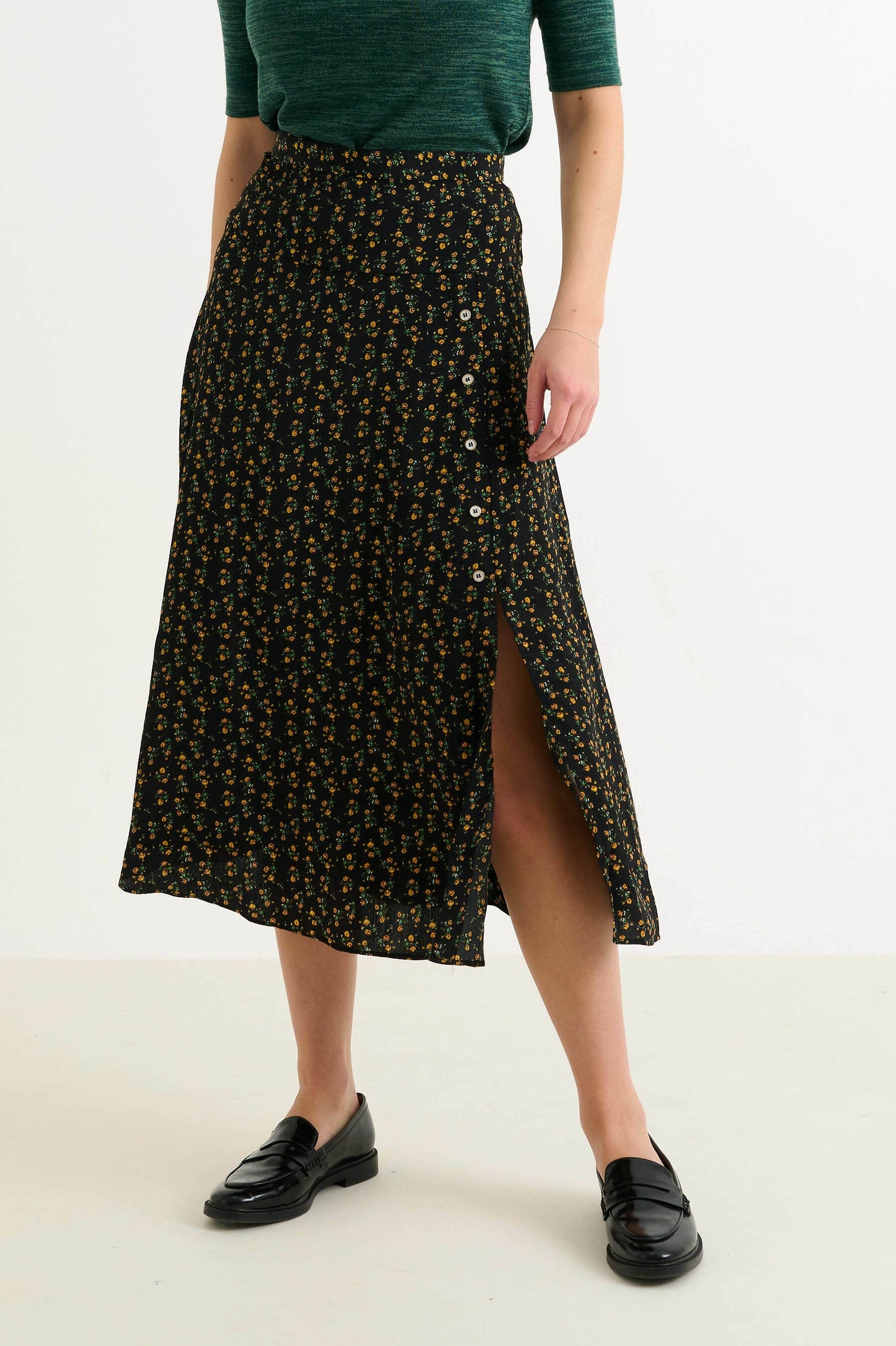Barney Floral 13 Printed Midi Skirt