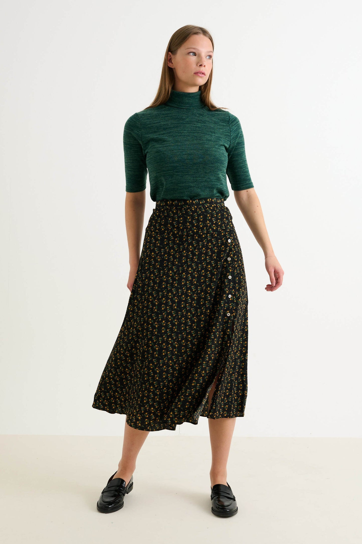 Barney Floral 13 Printed Midi Skirt