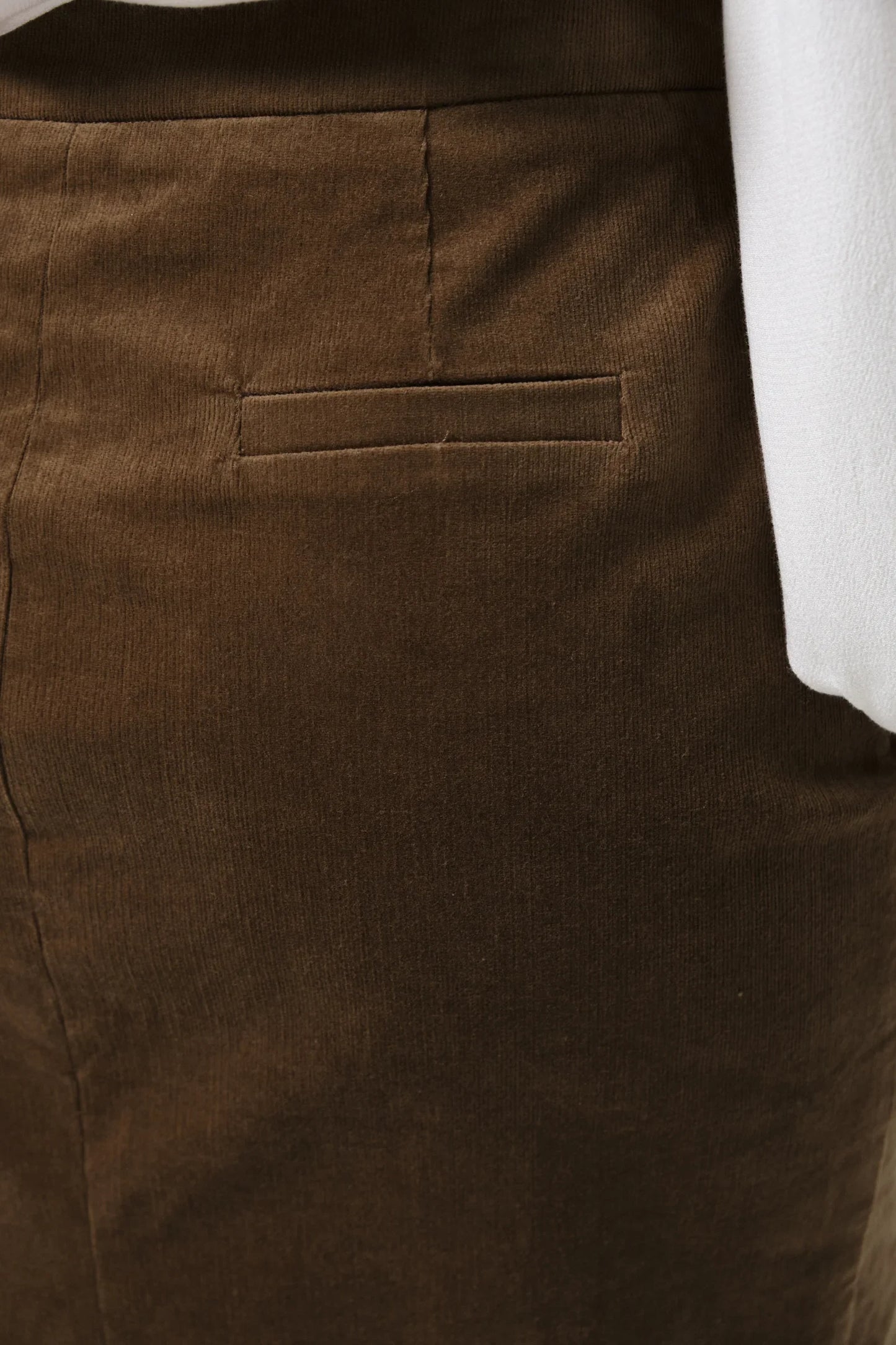 Balthazar Babycord Midi Pencil Skirt - Mole