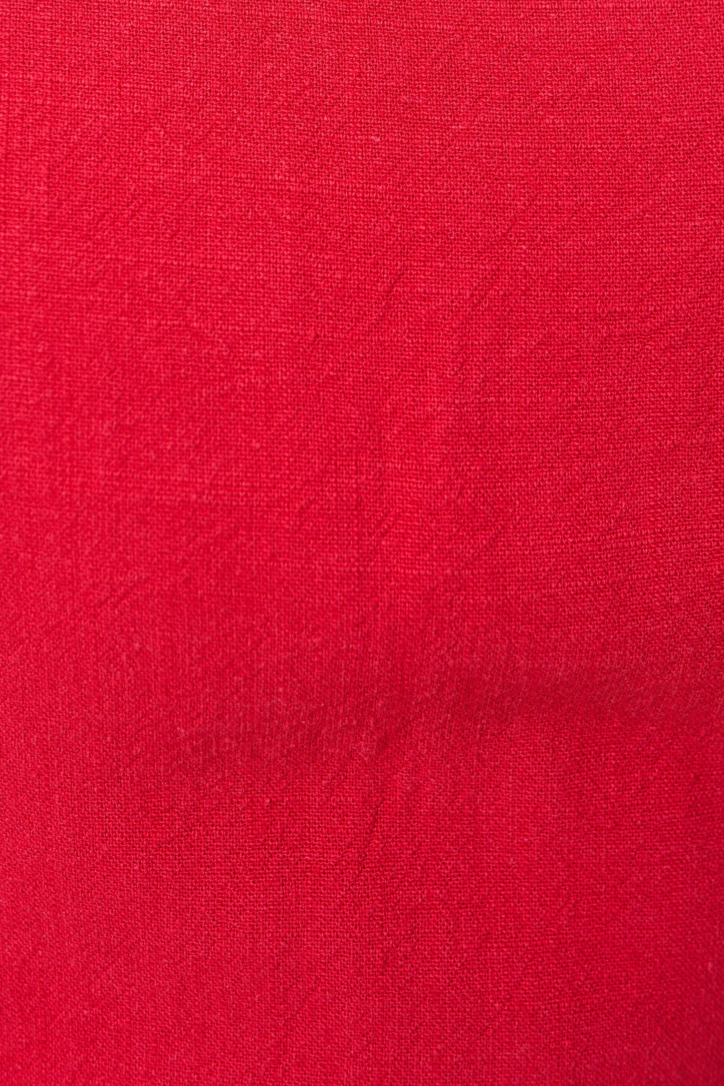 Baya Linen Mix Square Neck Midi Dress - Red