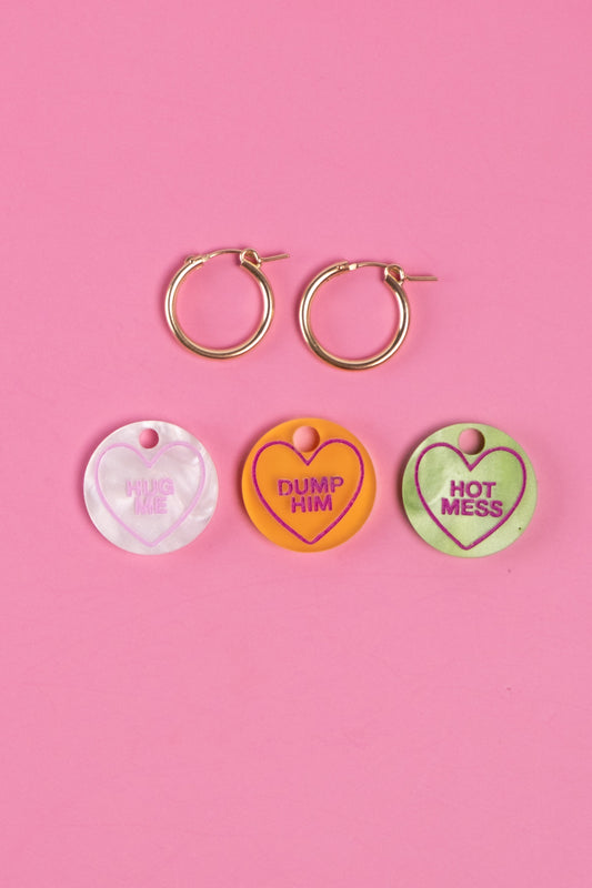 Love Sweets Hoop Earrings - Set of 3