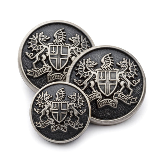 City Of London Blazer Button Set In Antique Silver