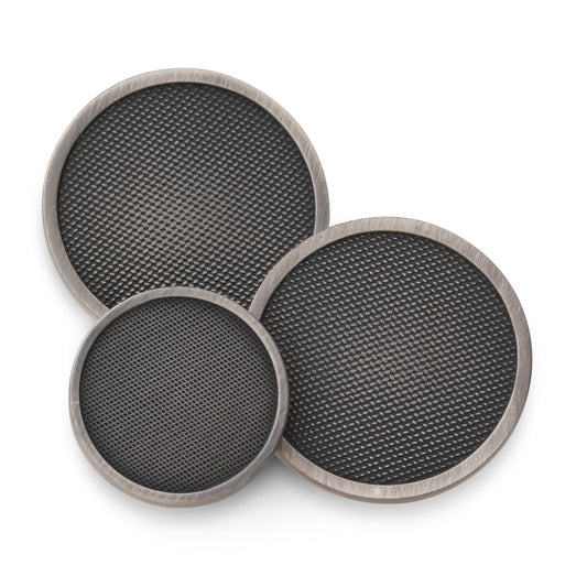 Diamond Weave Blazer Button In Antique Silver