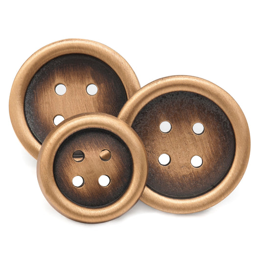 Four Hole Blazer Button Set In Antique Bronze