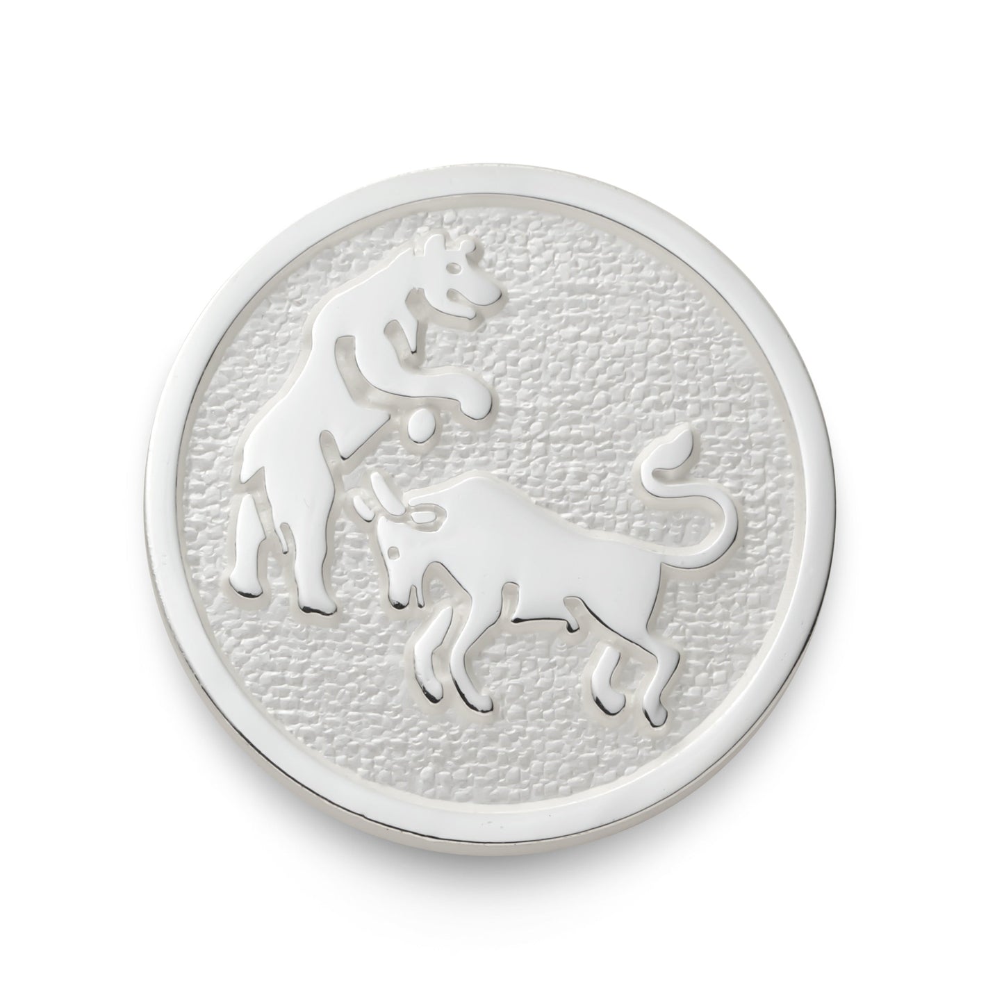 Bull And Bear Blazer Button Set In Silver