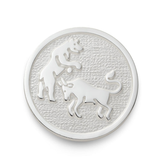 Bull And Bear Blazer Button Set In Silver