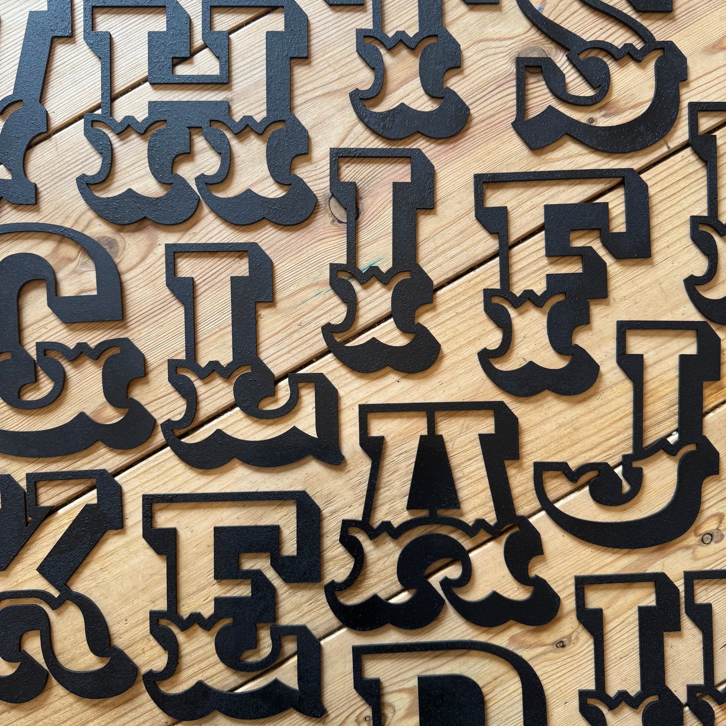 A-Z Rustic 5" or 12" Black Metal Carnival Letters.