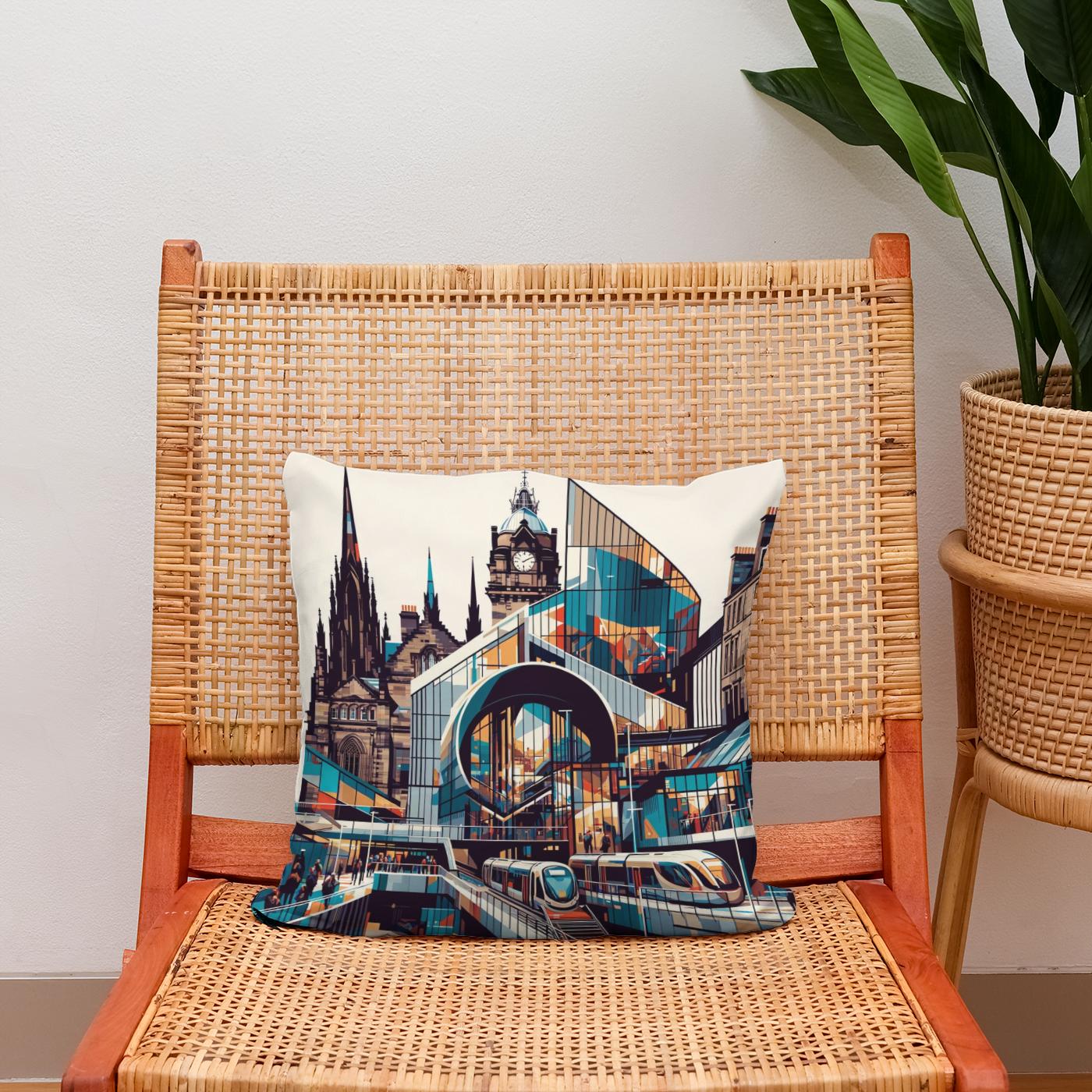 Modern Art Hub Edinburgh Cotton Cushion