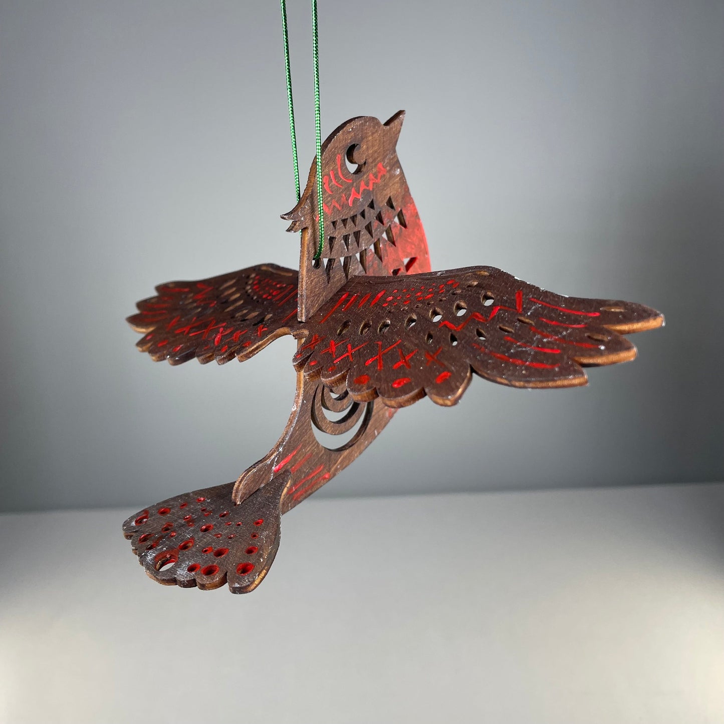 Decorative Christmas Bird Bauble - Handmade Ornament by Curious Rabbit ®