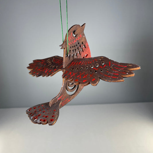 Decorative Christmas Bird Bauble - Handmade Ornament by Curious Rabbit ®