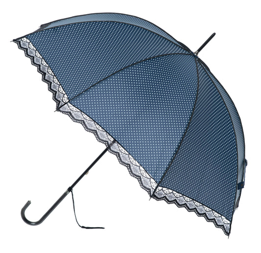 Boutique Classic with Lace Piped Navy/White Umbrella