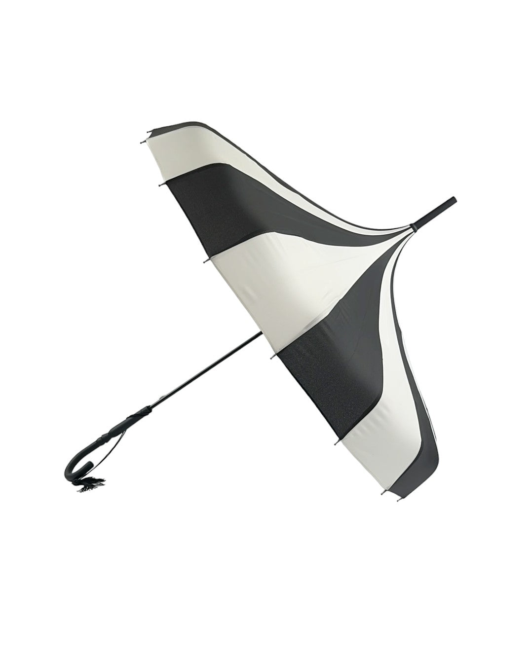 Boutique Classic Pagoda Umbrella Black and Cream
