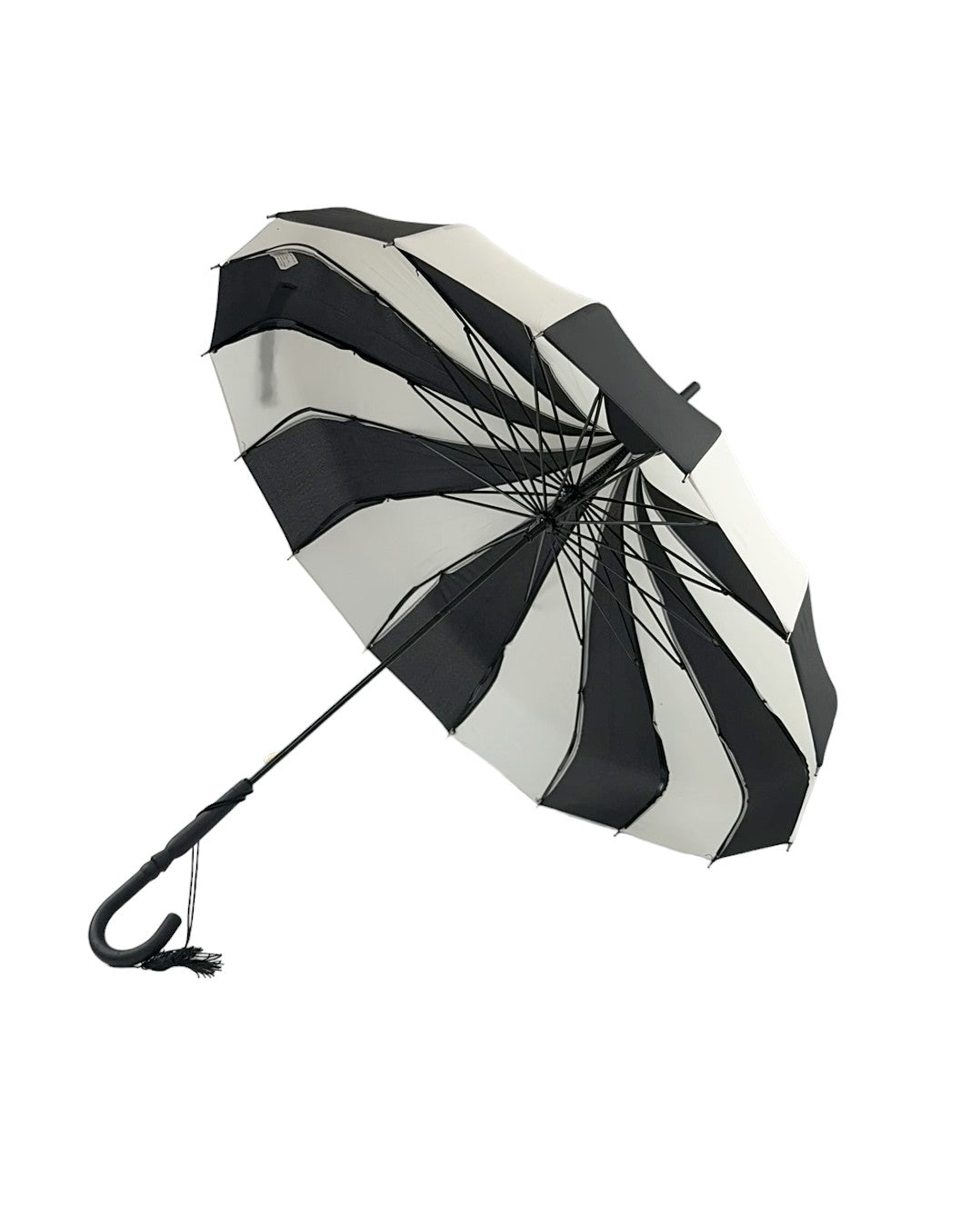 Boutique Classic Pagoda Umbrella Black and Cream