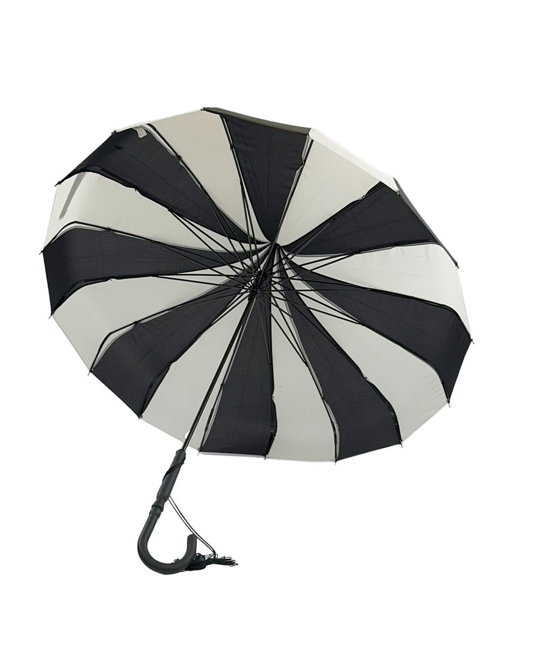 Boutique Classic Pagoda Umbrella Black and Cream