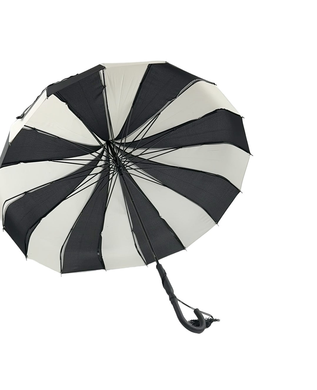 Boutique Classic Pagoda Umbrella Black and Cream