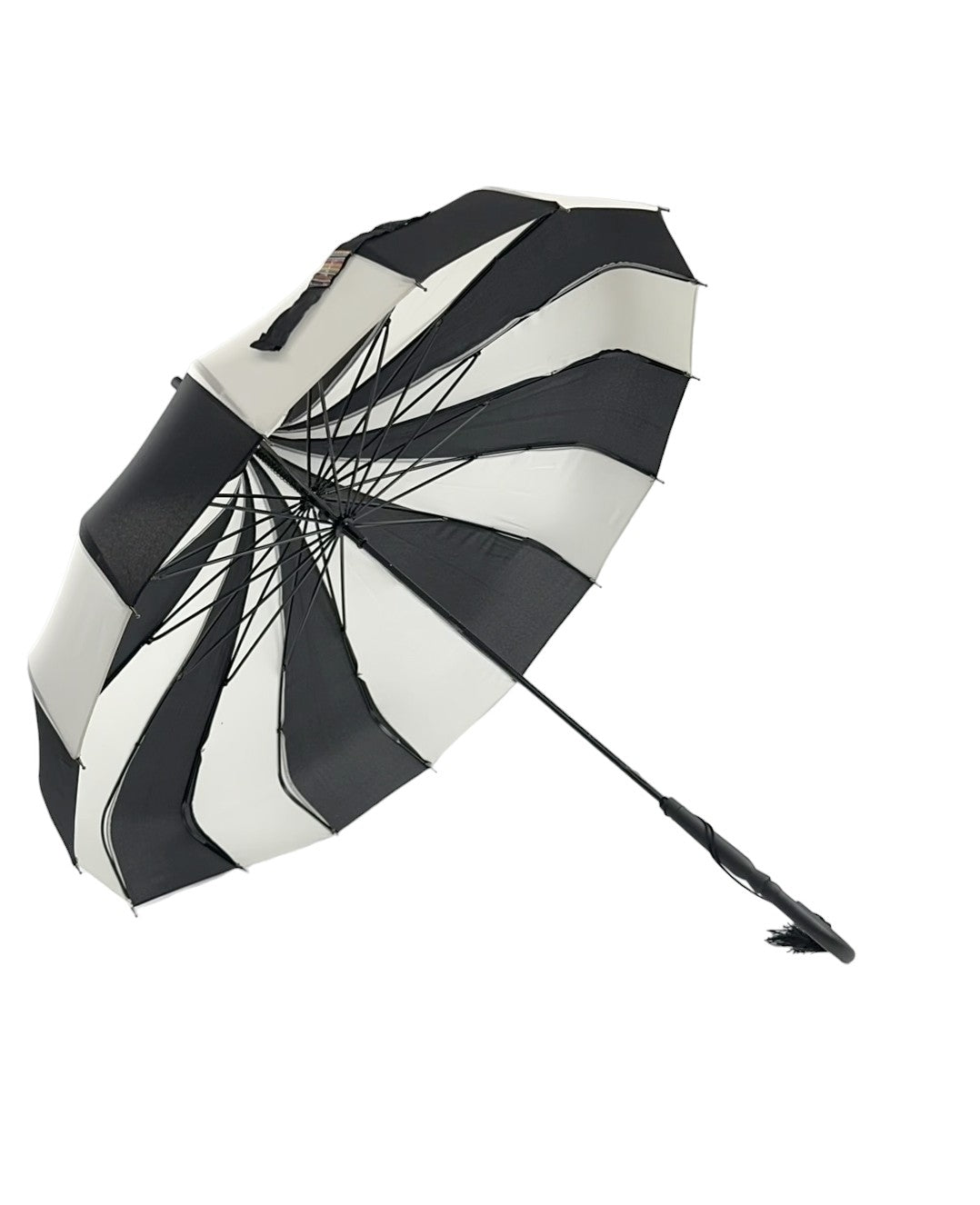 Boutique Classic Pagoda Umbrella Black and Cream