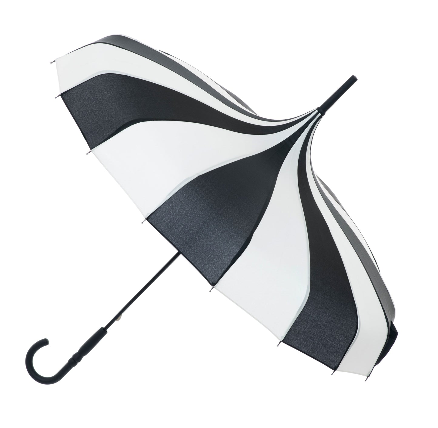 Boutique Classic Pagoda Umbrella Black and Cream