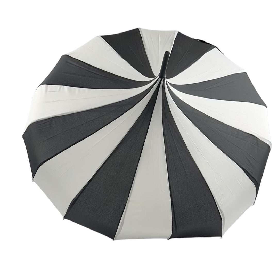 Boutique Classic Pagoda Umbrella Black and Cream