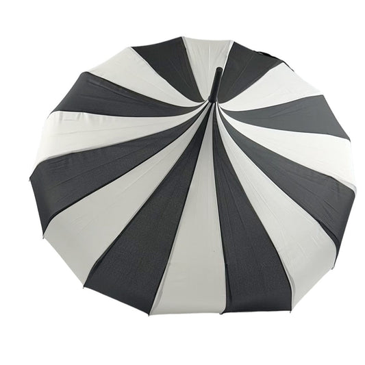 Boutique Classic Pagoda Umbrella Black and Cream