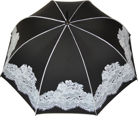 Boutique Vintage Print Umbrella Black