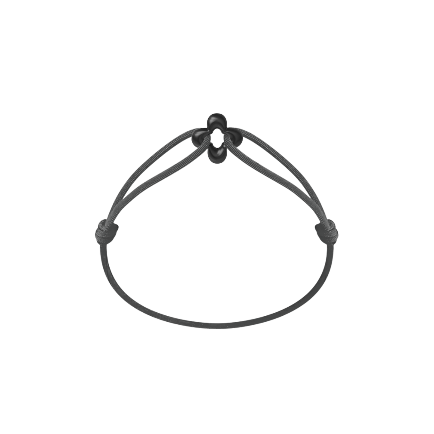 Mini Black Clover Cord Bracelet