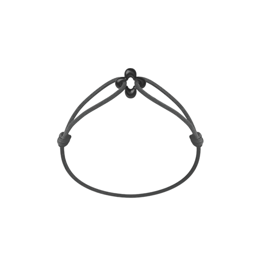 Mini Black Clover Cord Bracelet