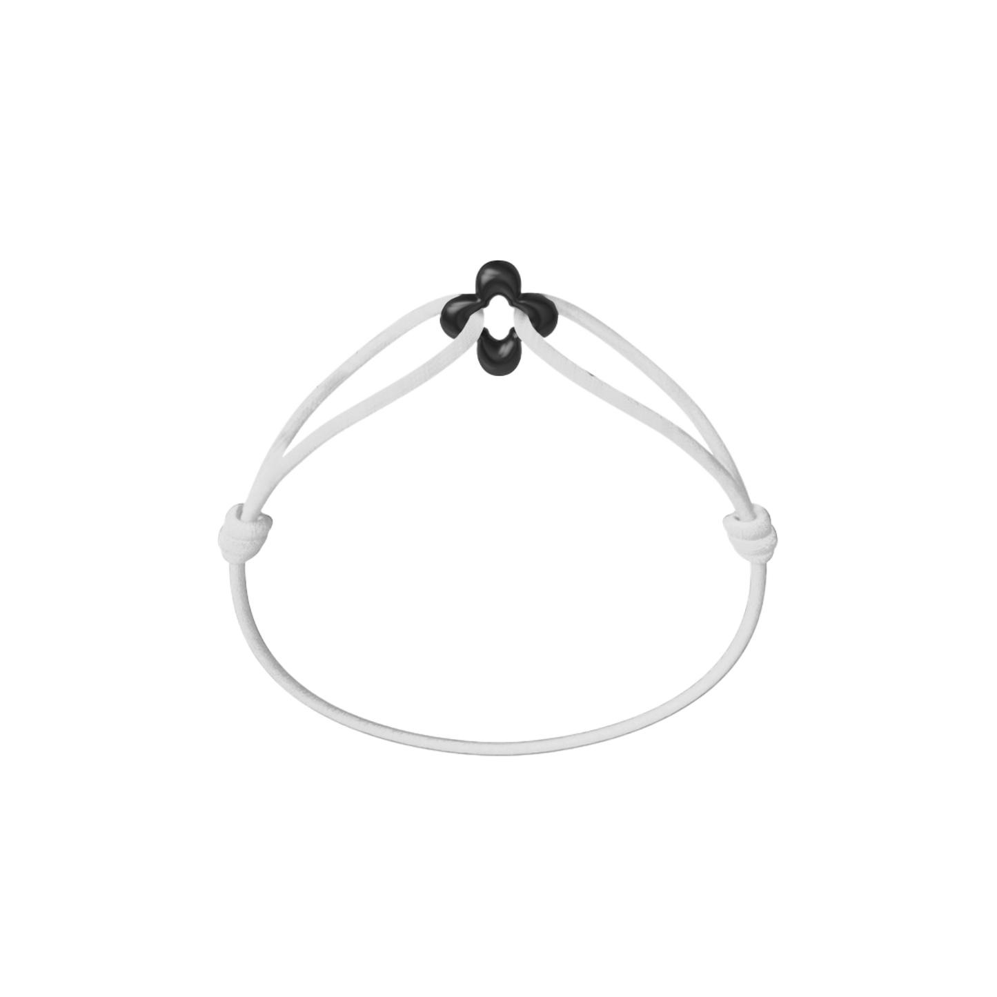 Mini Black Clover Cord Bracelet