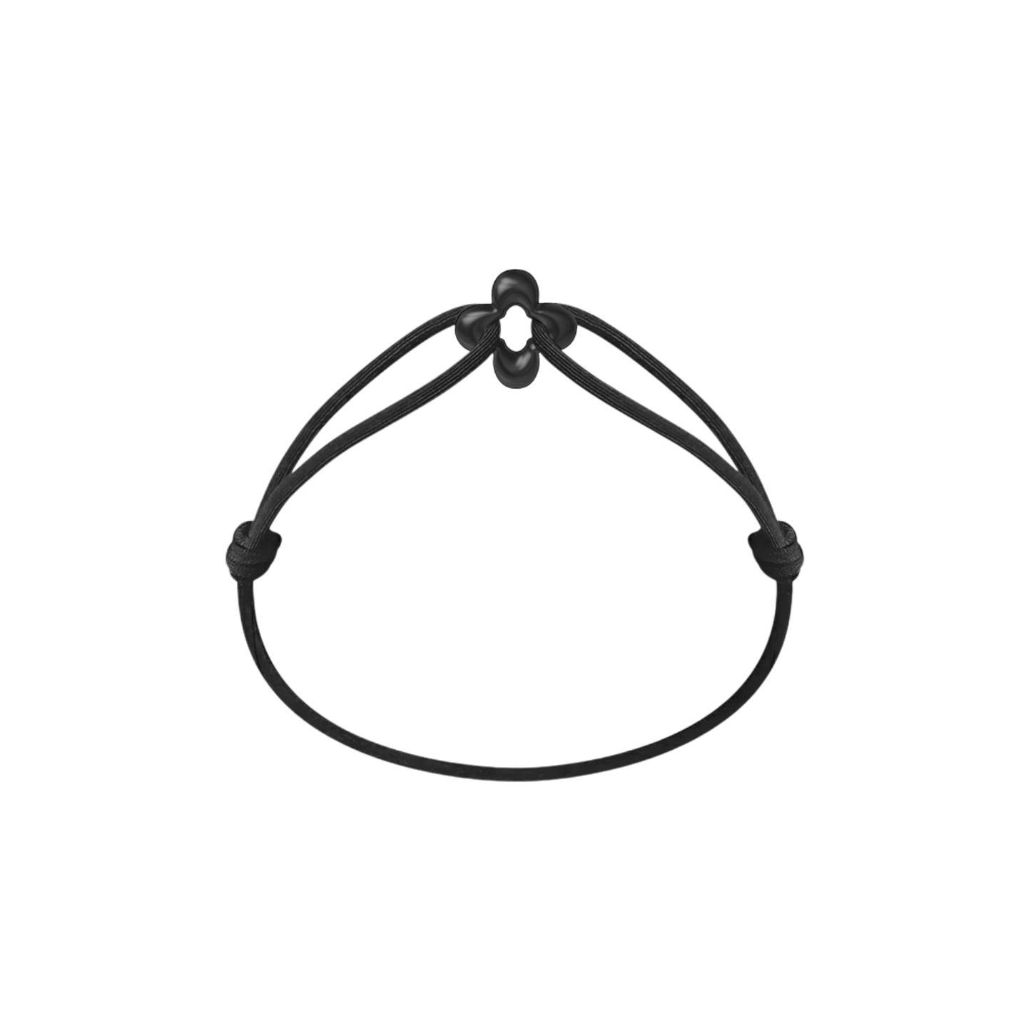 Mini Black Clover Cord Bracelet