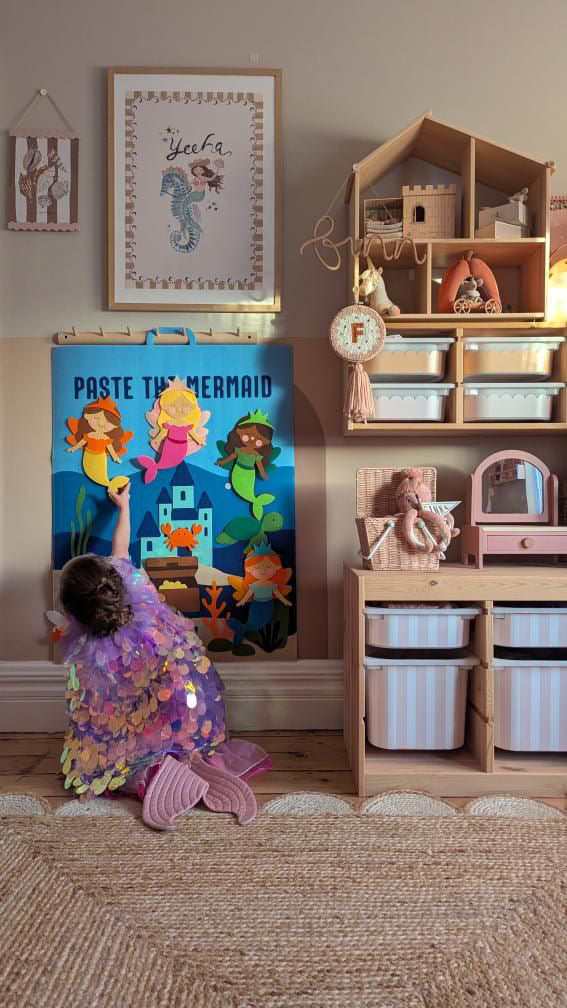 Back in stock: Paste The Mermaid Felt Play Board-Magical Dress up activity for girls