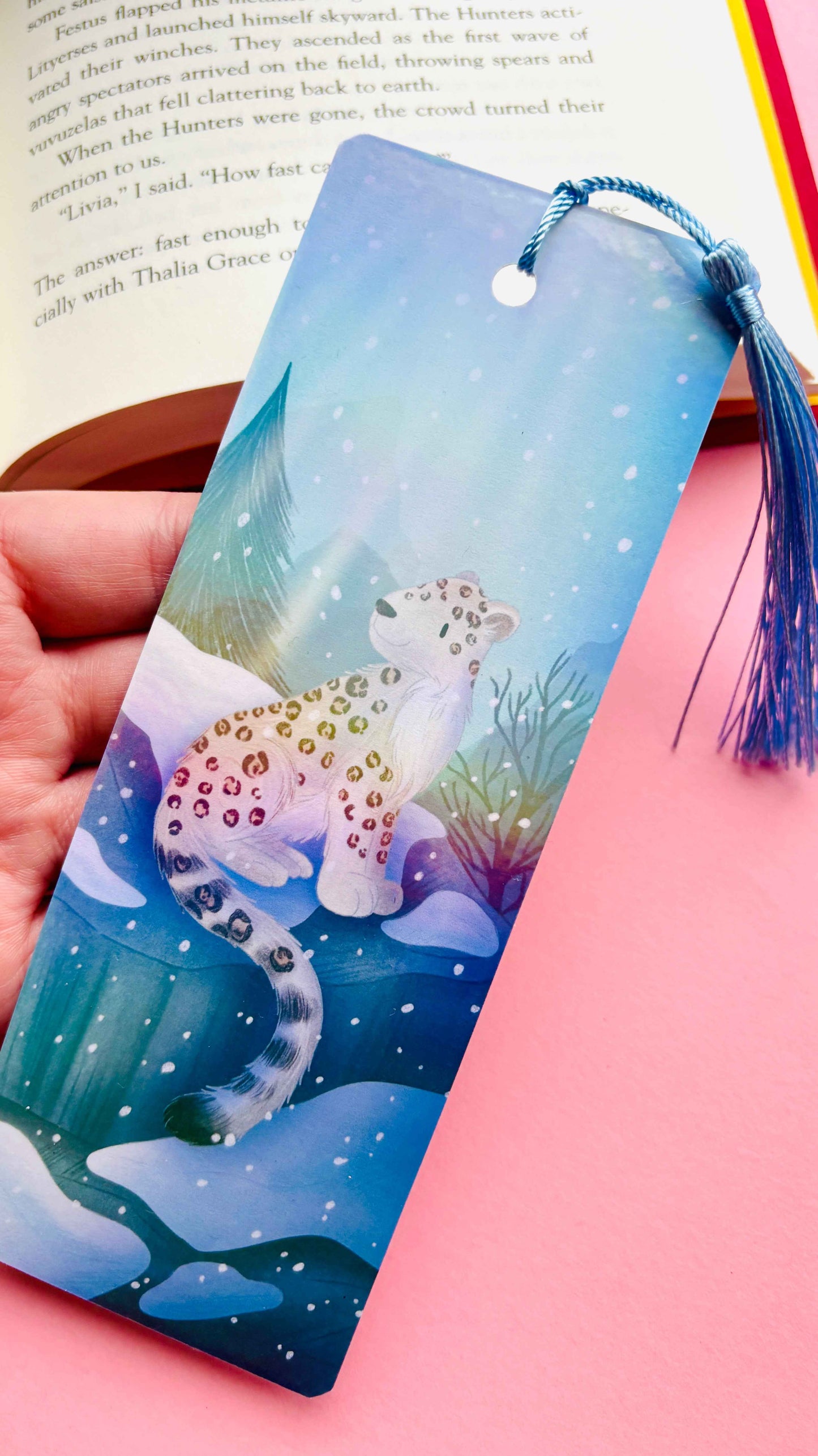 Snow Leopard Bookmark- Illustrated, Nature-Inspired Reading Gift