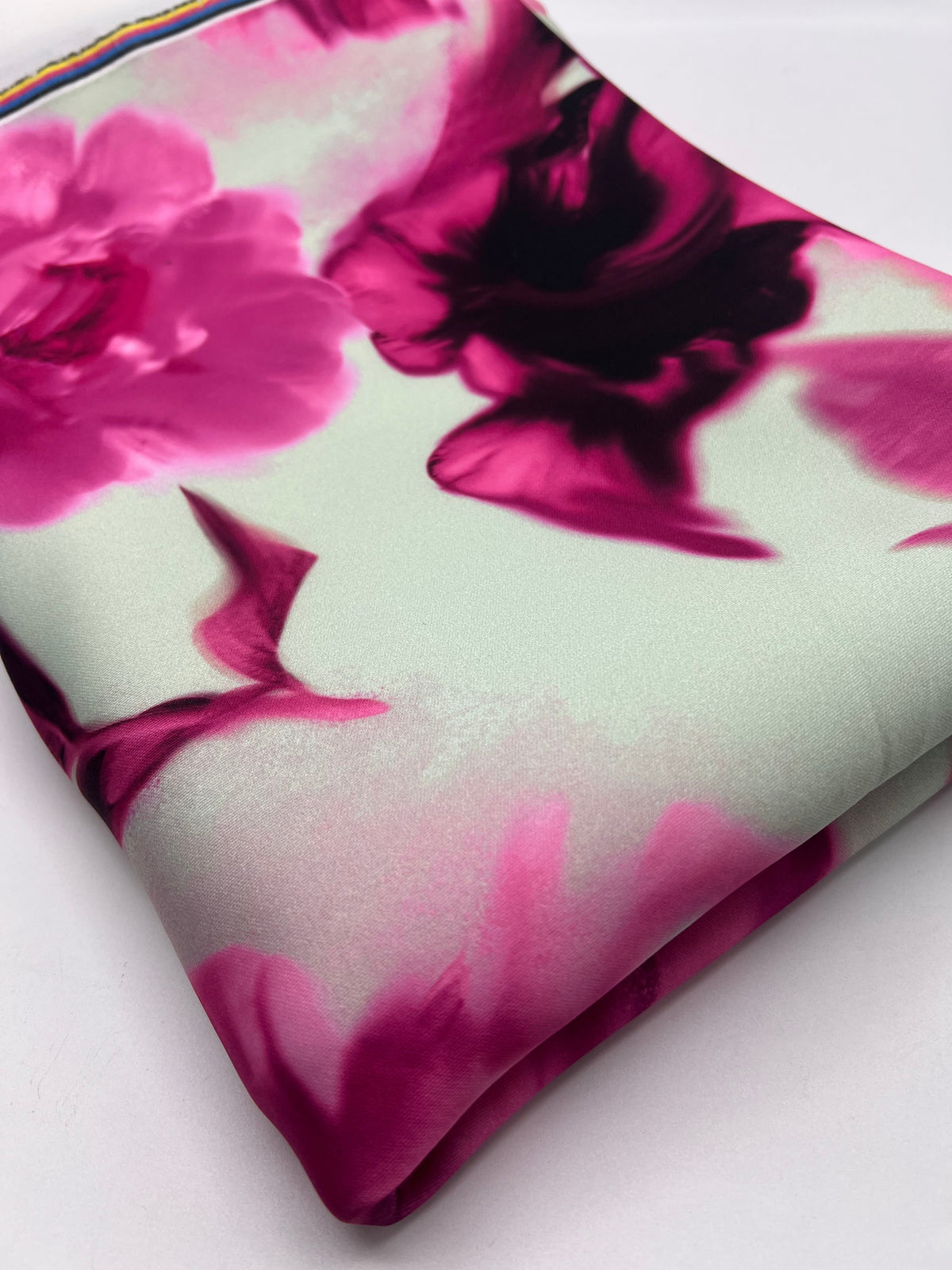 Pink Floral Scuba Foam 3D Mono Jersey Fabric 2 Way Stretch