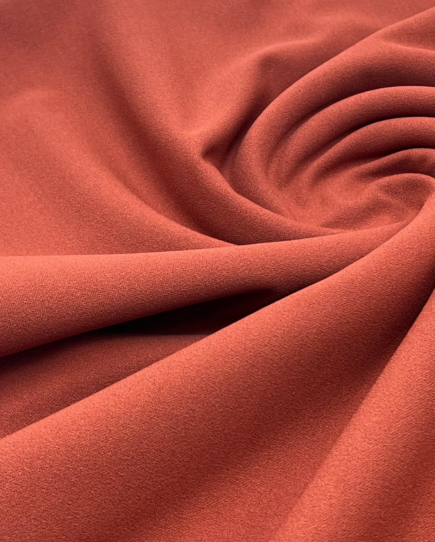 Plain Brown Rust Scuba Crepe Stretch Jersey Fabric 4 Way Stretch