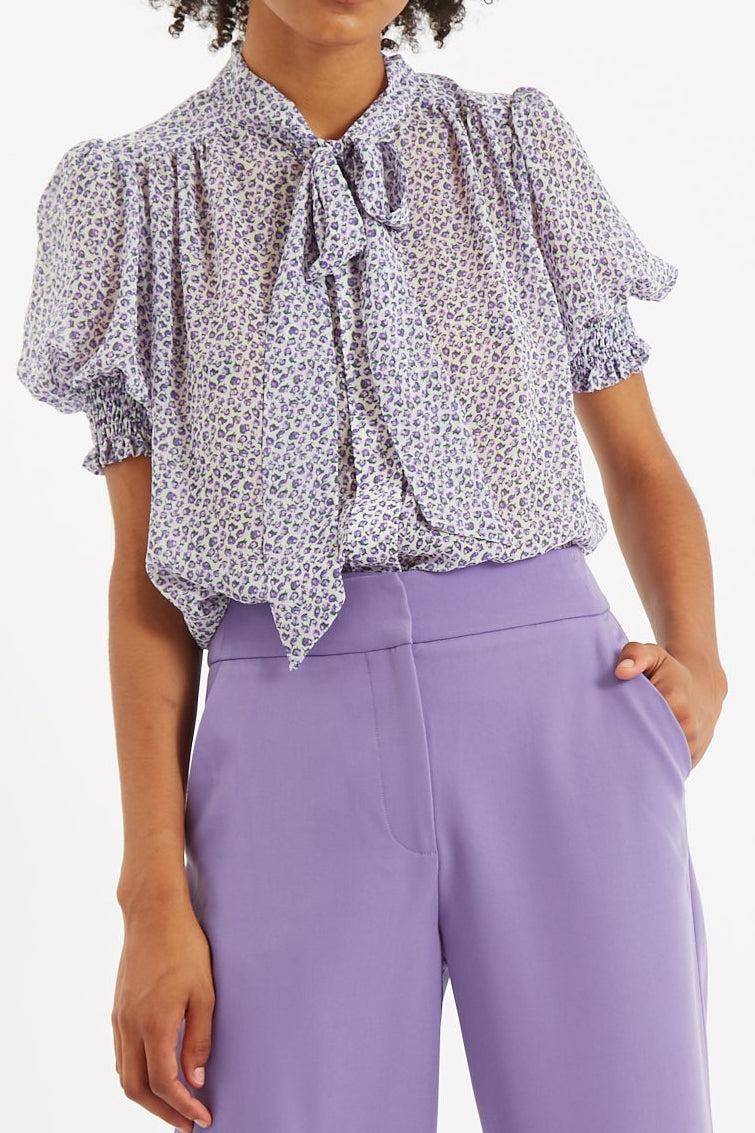 Belia Rosetta Tie Neck Blouse