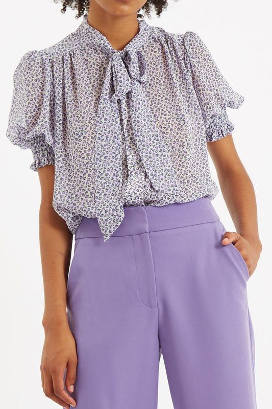 Belia Rosetta Tie Neck Blouse