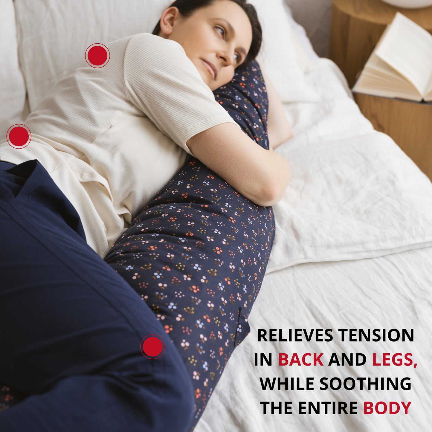 MINICAMP C-Shape Nursing & Pregnancy Pillow with Organic Navy Blue Cover | Kapok or PES Filling