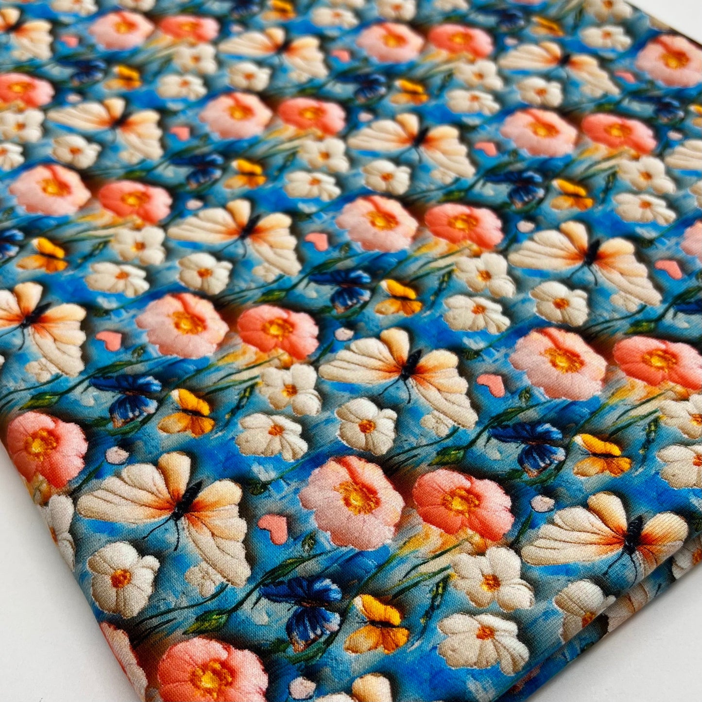 Butterfly Print Cotton Stretch Jersey 200 GSM 95/5 Lycra 4 Way Stretch