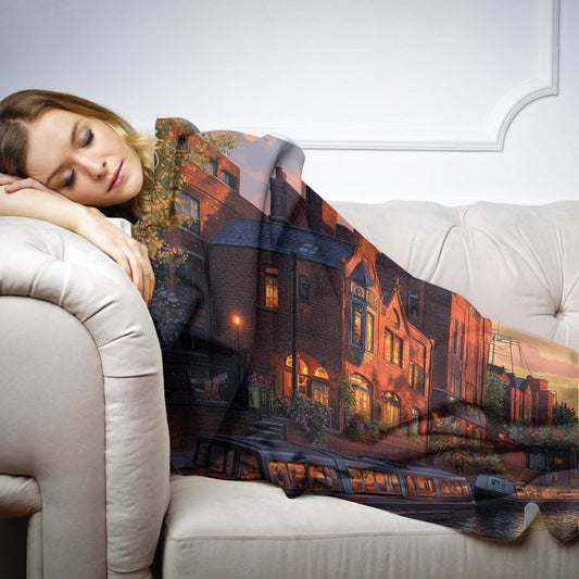 Birmingham Canal Sunset Harmony Blanket