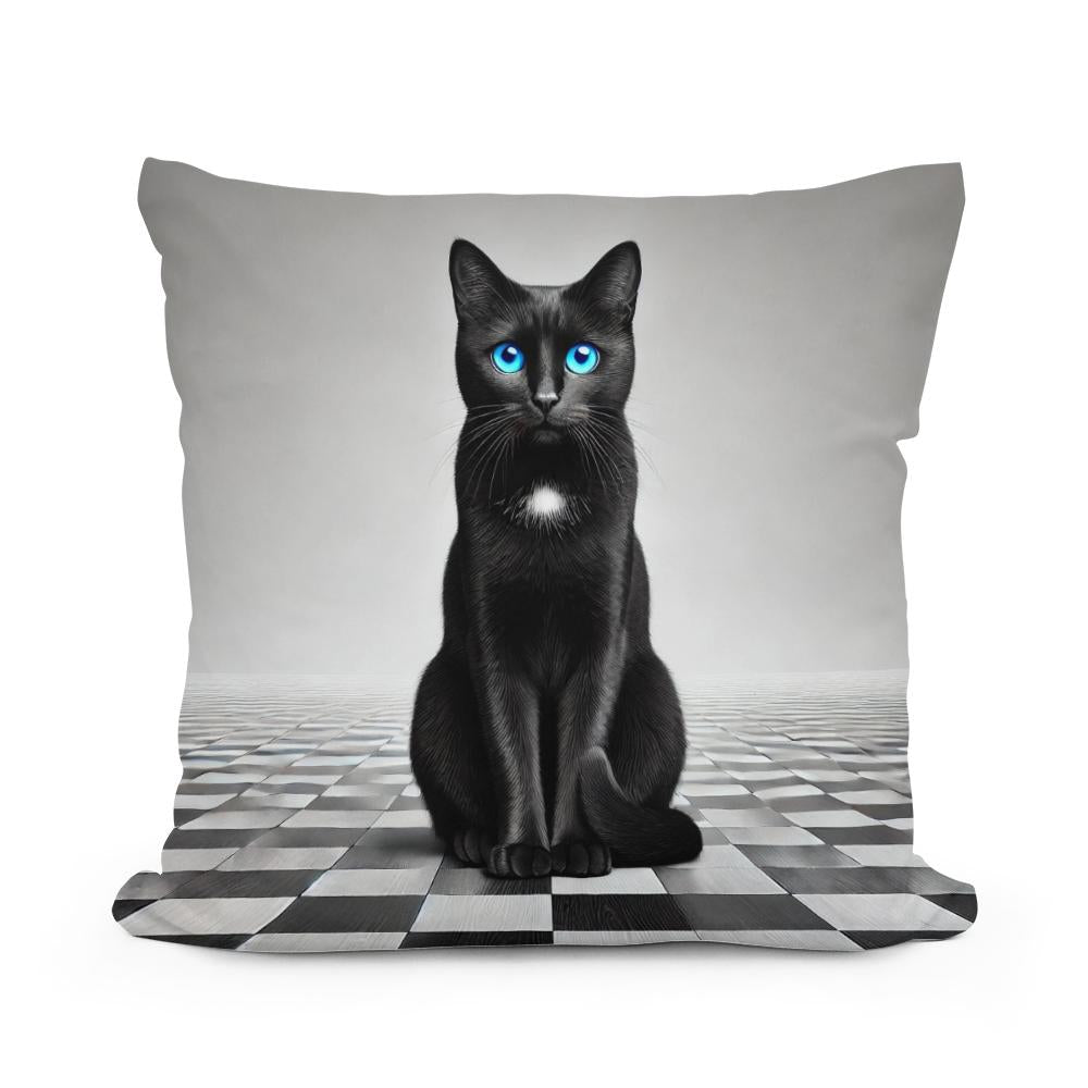 Midnight Blue Gaze Cotton Cushion