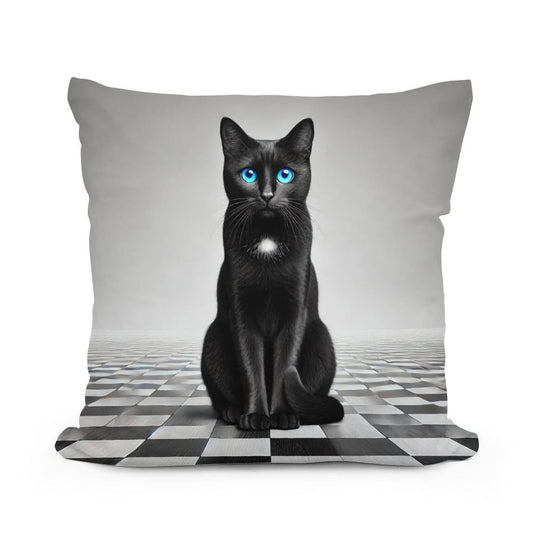 Midnight Blue Gaze Cotton Cushion