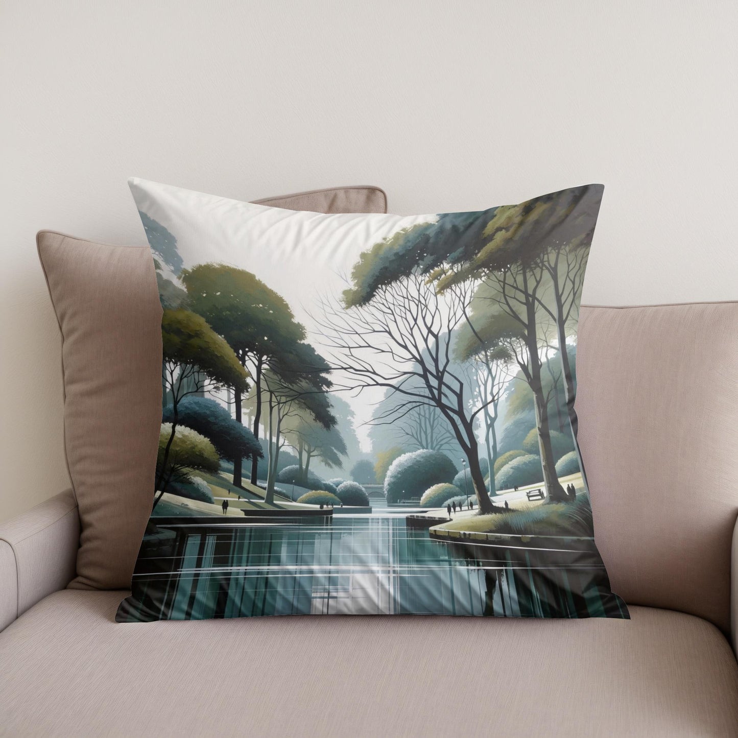 Newcastle Jesmond Dene Minimalist Calm Cotton Cushion