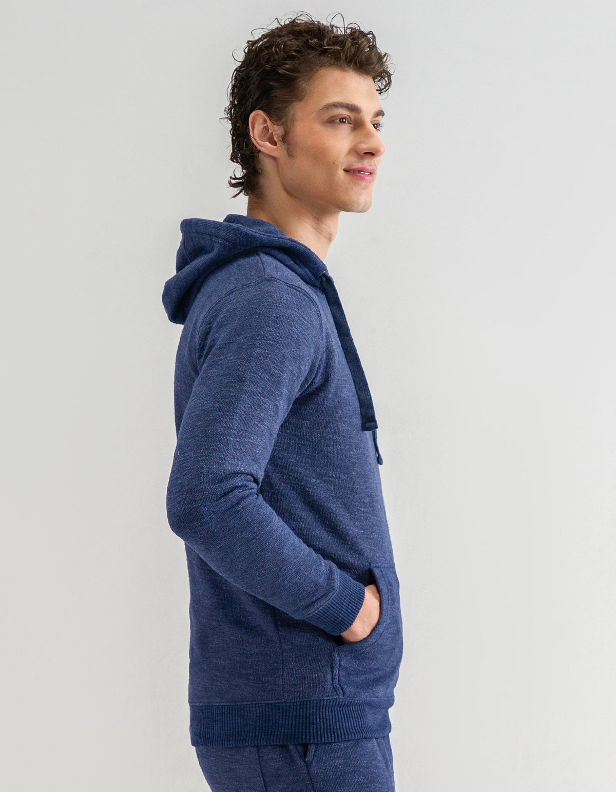 Navy Textured Pullover Nantucket Hoodie