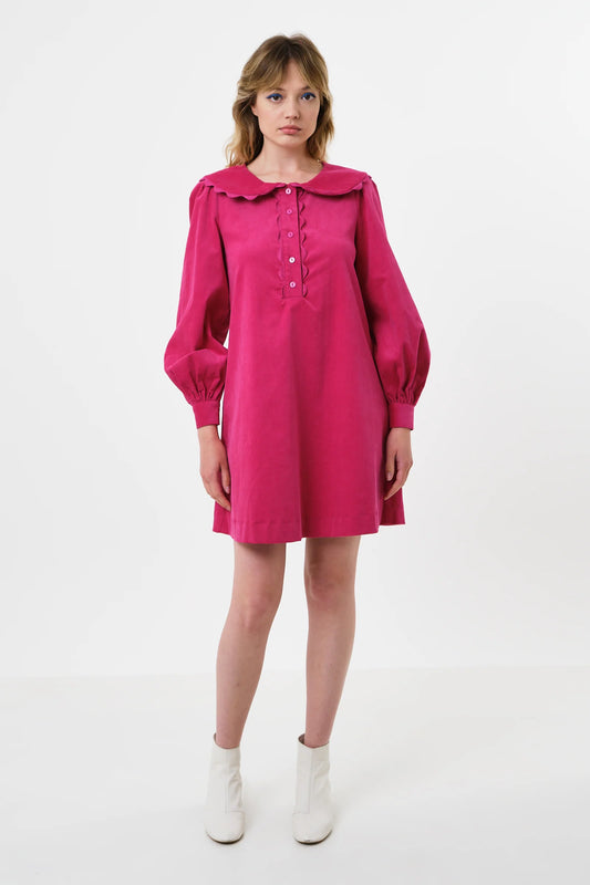Bonny Baby cord Long Sleeve Mini Dress - Pink